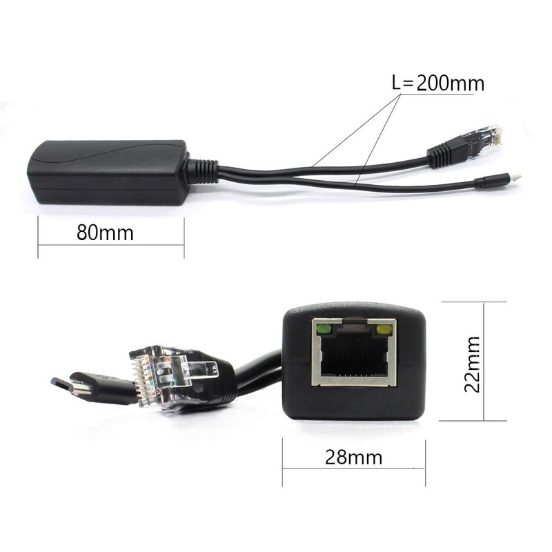 ANVISION 4-Pack 5V PoE Splitter, 48V to 5V 2.4A Adapter with Micro USB Plug, IEEE 802.3af Compliant, for IP Camera, Tablets, Dropcam or Raspberry Pi and More, AV-PS05-1 - Image 3